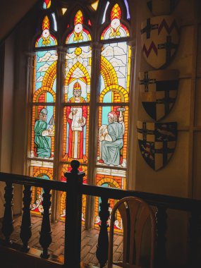 vitray pencereler, farklı renk cam güzel parıldayan ışık