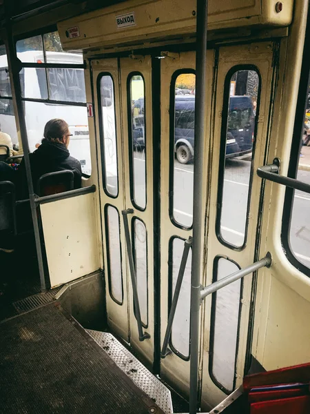 Října 2017 Staré Tramvaje Městě Kaliningrad — Stock fotografie