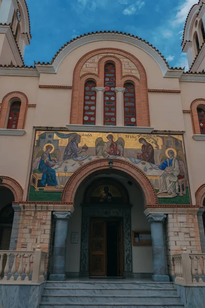 Fachada Una Hermosa Iglesia Grecia — Foto de Stock