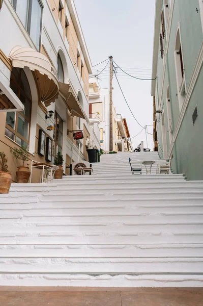 Intéressants Beaux Escaliers Anciens Grèce — Photo