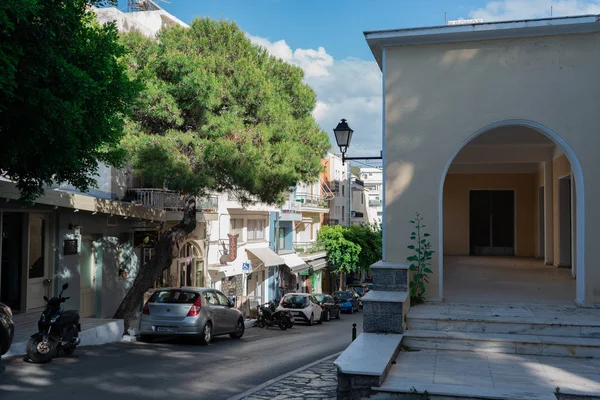 Les Rues Pittoresques Crète Avec Ses Sites Touristiques Ses Bâtiments — Photo