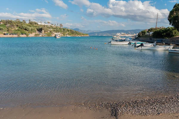 Havet Och Båten Kreta — Stockfoto