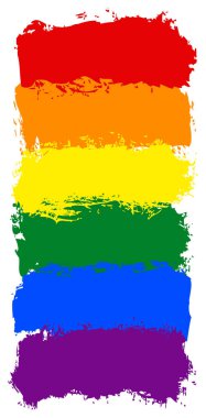 LGBT flag painted with brush strokes. The six color rainbow flag created for popularize and support the LGBT community in social media. Graphic element saved as an vector illustration in file EPS clipart