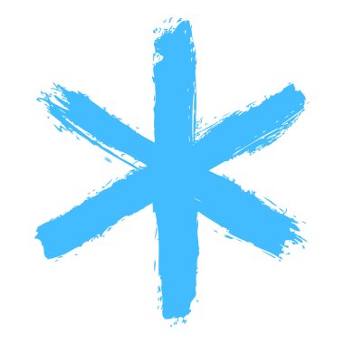 Küme 02 06 kar tanesi. Fırça darbesi tarafından boyalı bir kar payet çizim. Hızlı ve kolay çizim veya taklit çocuk çizim tekniği. Grafik öğesi vektör çizim Eps dosyası tasarım