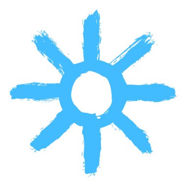 Küme 04 05 kar tanesi. Bir kar tanesi çizilmiş kalın fırça darbesi çizim. Hızlı ve kolay çizim veya taklit çocuk çizim tekniği. Grafik öğesi vektör çizim Eps dosyası tasarım