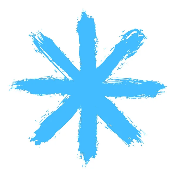 Snowflake Set Drawing Snow Flake Drawn Brush Stroke Quick Easy — Stock Vector