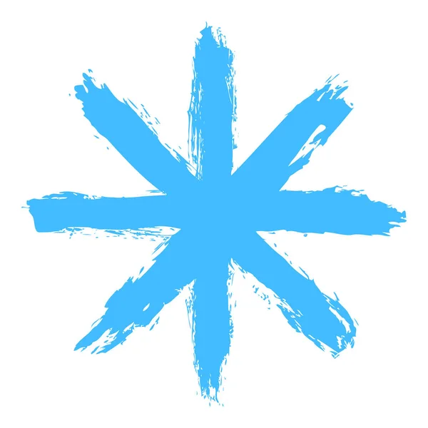 Snowflake Set Drawing Snow Flake Drawn Brush Stroke Quick Easy — Stock Vector