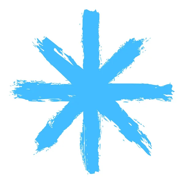 Copo Nieve Del Set Dibujo Copo Nieve Dibujado Por Pincelada — Vector de stock