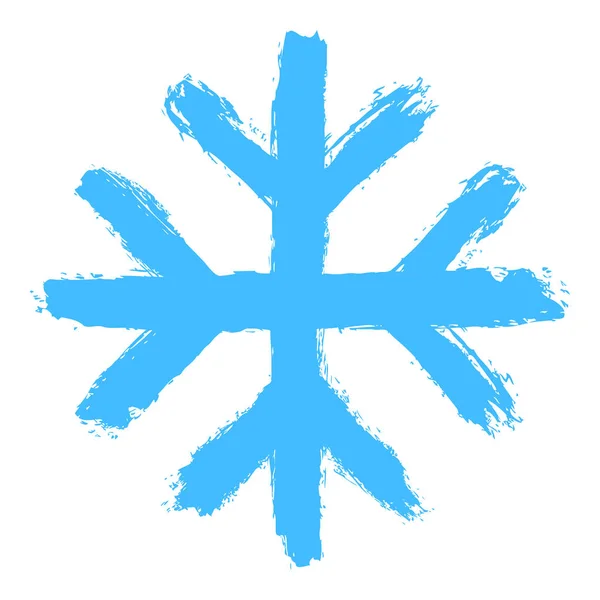 Snowflake Set Drawing Snow Flake Painted Hand Bold Brushstroke Quick — Stock Vector