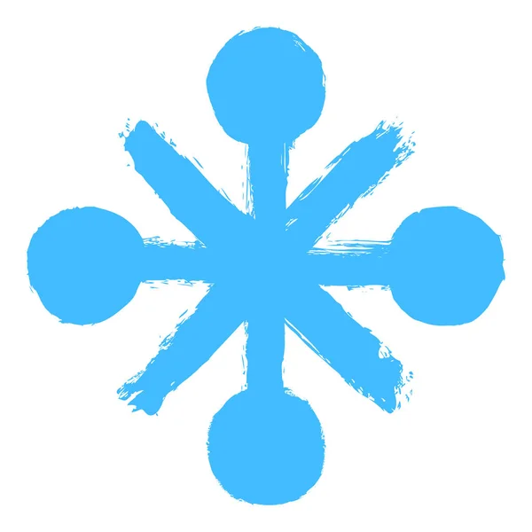 Snowflake Set Drawing Snow Flake Hand Drawn Bold Brushstroke Quick — Stock Vector