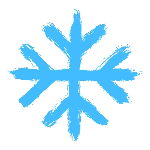 Снежинка Набора Рисунок Снежинки Раскрашенной Смелым Мазком Кисти Быстрый Простой — стоковый вектор