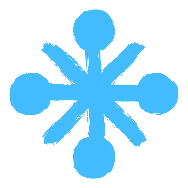 Снежинка Площадки Рисунок Снежинки Нарисованной Вручную Смелым Мазком Кисти Быстрый — стоковый вектор