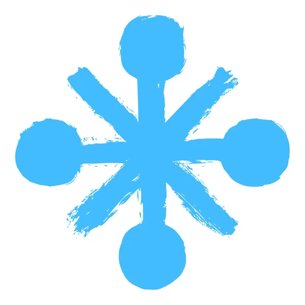 Hópehely Készletből Rajza Egy Snow Flake Kézzel Rajzolt Merész Ecsetvonás — Stock Vector