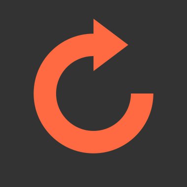 Ok yeniden yükle, yenileme, döndürme, tekrarlama, sıfırlama işareti. 2d düz tarzda oluşturulan gri arka plan üzerinde renkli simge. Bu tasarım grafik öğesi bir vektör çizim Eps dosya biçiminde kaydedilir