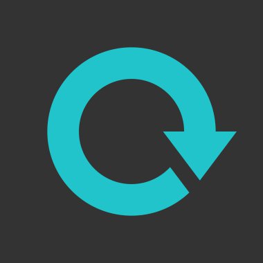 Ok yeniden yükle, yenileme, döndürme, tekrarlama, sıfırlama işareti. 2d düz tarzda oluşturulan gri arka plan üzerinde renkli simge. Bu tasarım grafik öğesi bir vektör çizim Eps dosya biçiminde kaydedilir