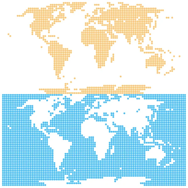 Mapa Mundial Punteado Creado Por Puntos Redondos Estilo Plano Dos — Vector de stock