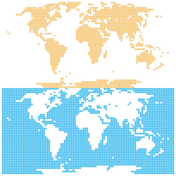 由平面样式的正方形点创建的虚线世界地图 在相同的背景下 有两个不同版本的世界地图 设计图形元素以 Epps 文件格式保存为矢量插图 — 图库矢量图片