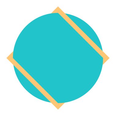 Kare ve yuvarlak şekiller kullanılarak oluşturulan soyut geometrik öğesi. Bir vektör çizim tasarım olarak kaydedilmiş bir grafik elemanı