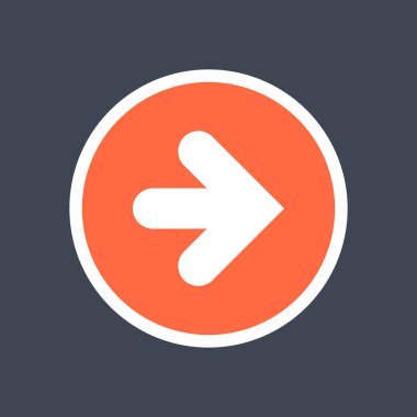 Ok işareti yuvarlak bir simgesi. Kırmızı düğmeye düz stil oluşturulur. Tasarım grafik öğesi bir vektör çizim Eps dosya biçiminde kaydedilir.