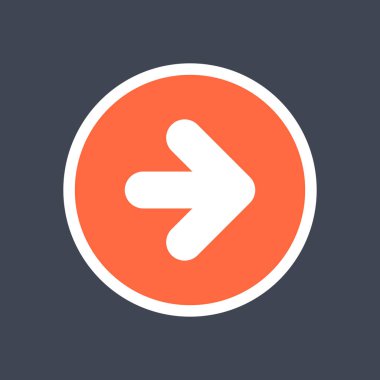 Ok işareti yuvarlak bir simgesi. Kırmızı düğmeye düz stil oluşturulur. Tasarım grafik öğesi bir vektör çizim Eps dosya biçiminde kaydedilir.