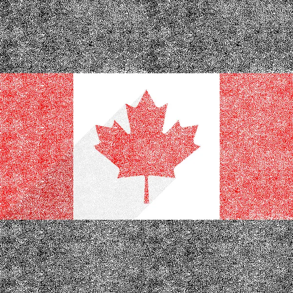 Canadian Flag Maple Leaf Flat Long Shadow Style Create Image — Stock Vector
