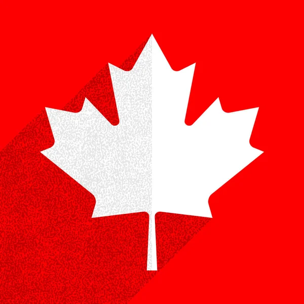 Kanadische Flagge Das Ahornblatt Symbol Mit Langem Schatten Auf Einem — Stockvektor