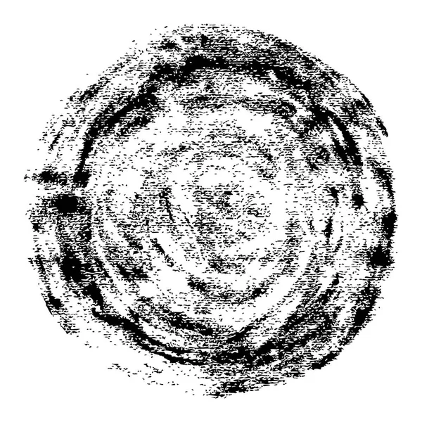 Mancha Redonda Acuarela Con Textura Grunge Forma Circular Abstracta Negra — Vector de stock