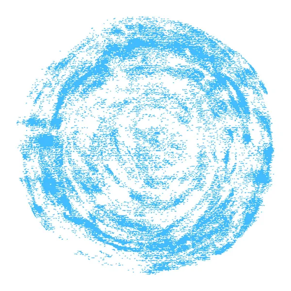 Runda Akvarell Fläcken Med Grunge Konsistens Blå Abstrakt Cirkelform Isolerad — Stock vektor