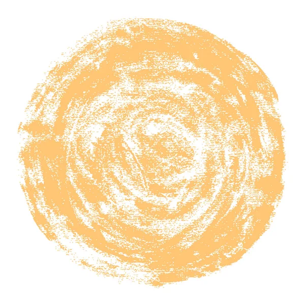 Mancha Redonda Acuarela Con Textura Grunge Forma Circular Abstracta Amarilla — Vector de stock