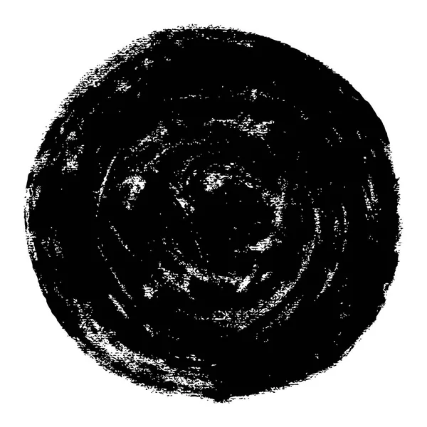 Кругла Акварельна Пляма Гранжевою Текстурою Чорна Абстрактна Кругла Форма Ізольована — стоковий вектор