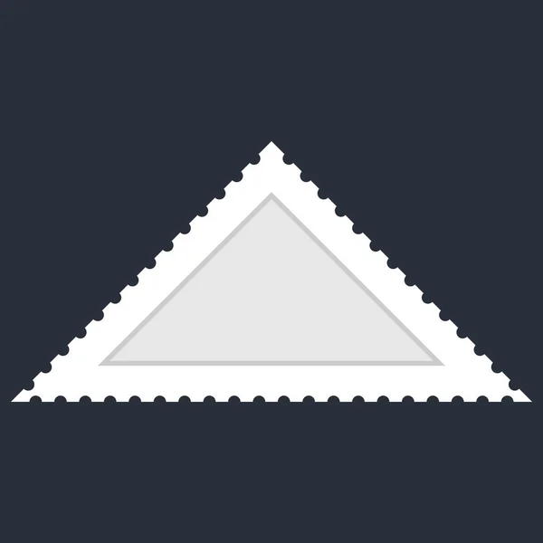 Triángulo Blanco Sello Postal Papel Blanco Forma Recolorable Aislada Del — Vector de stock