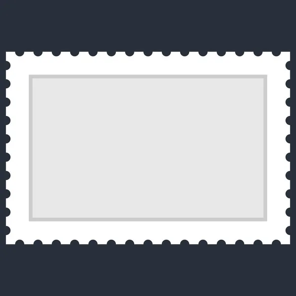 Blank Rectangular White Paper Postage Stamp Recolorable Shape Isolated Background — Stock Vector