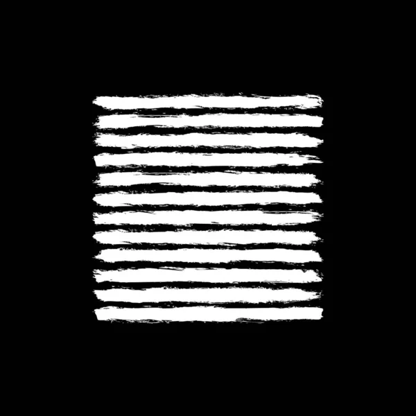 Set White Brush Strokes Black Background Brushstrokes Left Imprint Grunge — Stock Vector