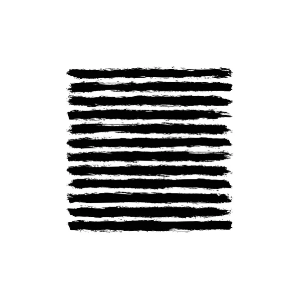 一套白色背景的黑色笔划 刷子的笔划留下了一个带有发牢骚的油漆纹理的印记 矢量图解是艺术设计中的一个图形元素 — 图库矢量图片