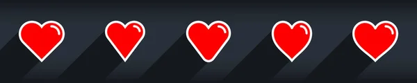 Röd Hjärtform Med Konturlinje Medicinsk Ikon Kärleksskylt Isolerad Bakgrunden Symbol — Stock vektor