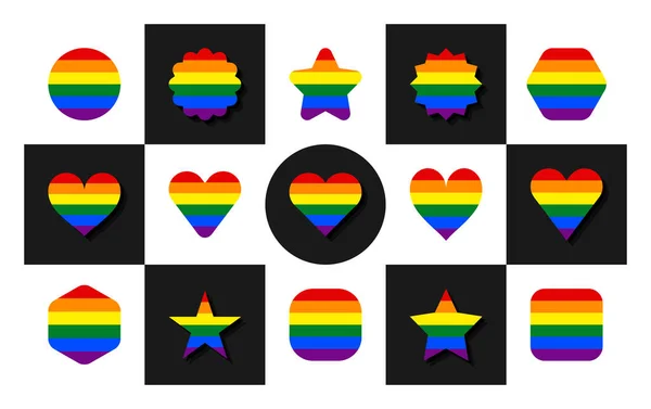 Σημαία Λοατ Κύκλος Αστέρι Εξάγωνο Καρδιά Τετράγωνα Σχήματα Σύνολο Σημείων — Διανυσματικό Αρχείο
