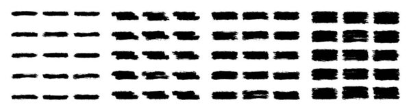 Black brush stroke collection. Set of dirty texture in grunge style. Paint brushstrokes isolated on white background. The design graphic element is saved as a vector illustration in EPS file format