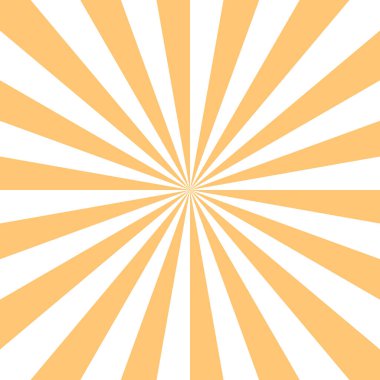 Soyut güneş patlaması veya sarı ve beyaz arkaplan şeklinde boş güneş ışınları. Boş retro vintage arkaplan kare boyutunda tasarlandı. Tasarım grafik ögesi vektör illüstrasyonu olarak kaydedilir.