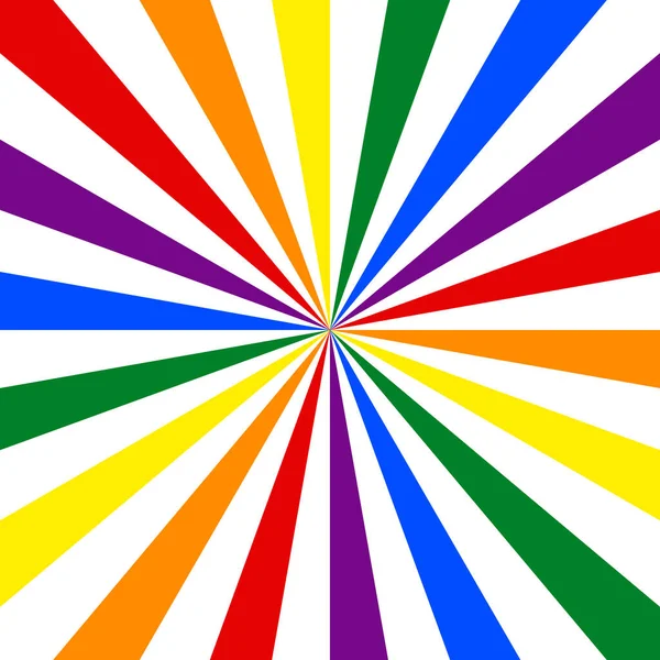 Bandeira Lgbt Fundo Arco Íris Abstrato Sunburst Sunbeams Padrão Para — Vetor de Stock