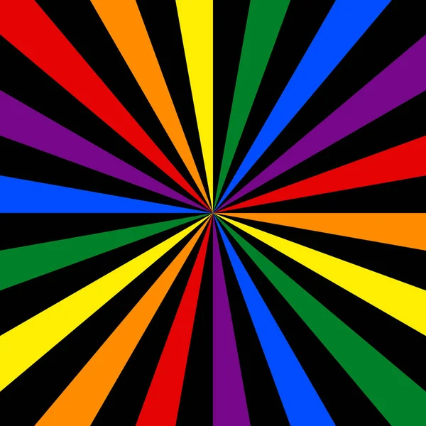 Bandera Lgbt Fondo Del Arco Iris Patrón Abstracto Rayos Sol — Vector de stock