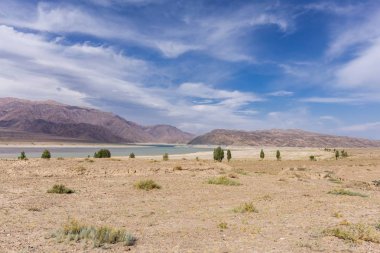 Kırgızistan Boğazı. Mavi. Dağ vadisi. Panoramik manzara. Park, açık hava..