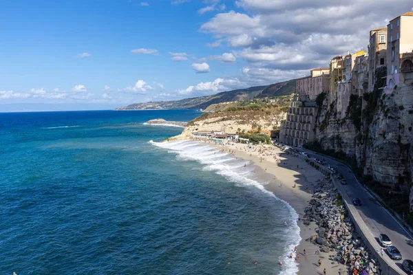 Eylül 2019 Talya Tropea Aerial Manzarası Peyzaj Arka Planı Yaz — Stok fotoğraf