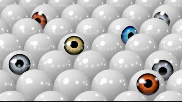 Colorful Eyes Eyeballs Animation — Stock Video