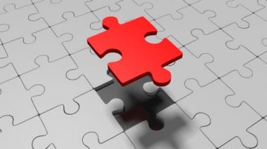 Eksik jigsaw puzzle - çözüm, yenilik, bir parçası eksik gibi konular için büyük vb 3d animasyon / 3d render. 