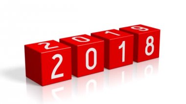 2018/2019 yeni yıl değiştirmek kavramı - kırmızı küpler. 