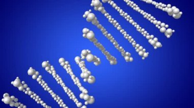 3d Dna zinciri (deoksiribonükleik asit), mavi arka plan - bilim, genetik, tıp, biyoteknoloji vb gibi konular için harika.