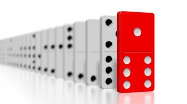 Düşen beyaz 3d domino fayans - olağanüstü kavramı. 