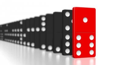 Düşen siyah 3d domino fayans - üstün kavramı.