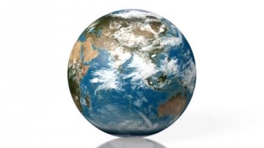 3D Animasyon / 3d render - Earth tüm kıta (Avrupa, Asya, Afrika, Güney Amerika, Kuzey Amerika, Avustralya) ile. Nasa tarafından döşenmiş bu görüntü unsurları.