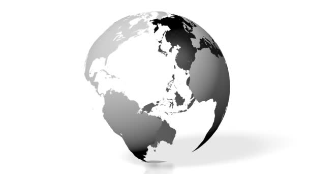 Animering Rendering Jorden Med Alla Kontinenter Europa Asien Afrika Sydamerika — Stockvideo